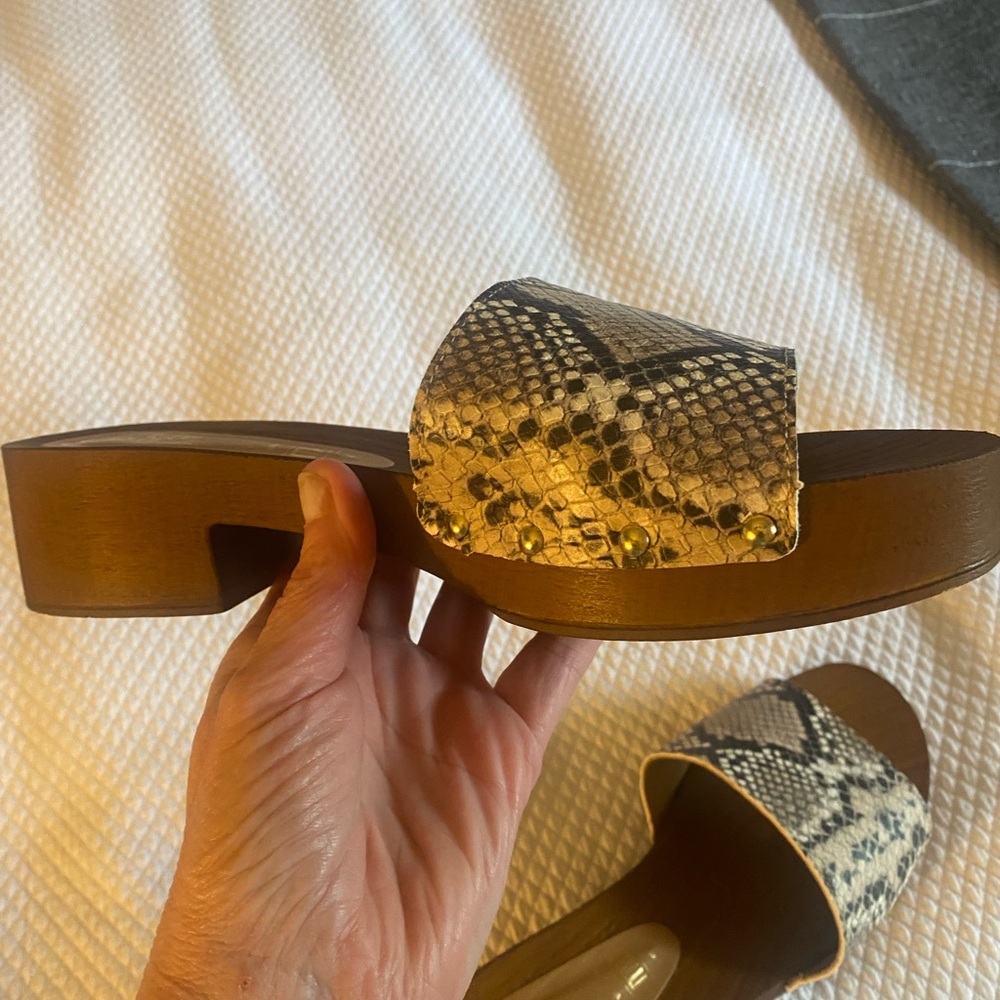 Seychelles clog sandal slip on in Snakeskin Pattern- great condition